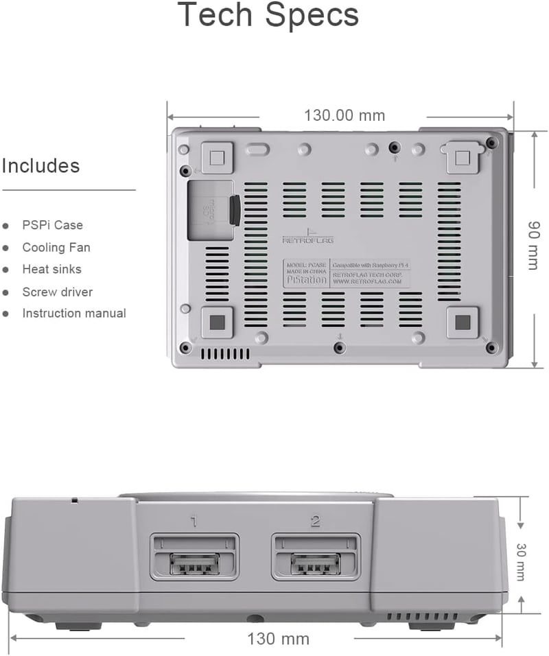 RETROFLAG PiStation Raspberry Pi 4 ház hűtőventilátor HDMI kábellel