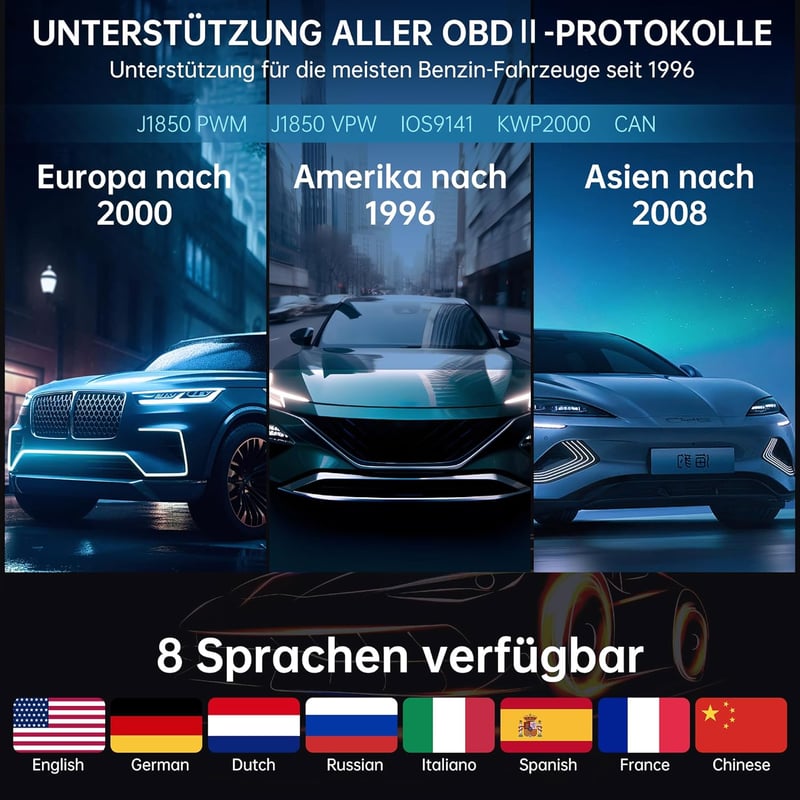 BGFOX V317 OBD2 autódiagnosztikai készülék színes LCD kijelzővel