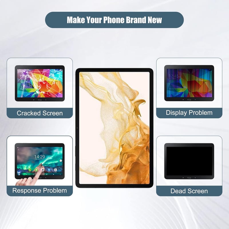 E-YIIVIIL LCD Kijelző Samsung Galaxy Tab S8 SM-X700 11" Tablethez - Érintőképernyős Panel Csereképernyő Szerelőkészlettel