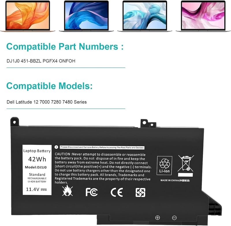 Dell Latitude 7000 sorozatú laptop akkumulátor 42WH, 6 cellás