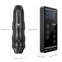 TATELF Rotary Tetoválógép Szett - LCD Érintőképernyős Tápegységgel, 20 Patron Tűvel, Fekete, Művészeknek és Tanulóknak 3