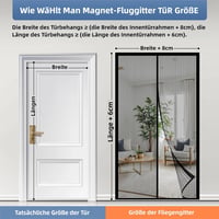HOWIN Mágneses Szúnyogháló Ajtóra 80x200 cm - Fúrás Nélküli Rovarháló Erkélyajtóra, Teraszajtóra, Automata Záródás, Fekete 4