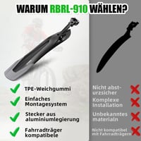 RBRL Kerékpár Sárvédő Szett 24-29 Colos Kerekekhez - Univerzális Gyorsrögzítésű MTB Sárvédő Víz és Sár Ellen, Szerszám Nélküli Szereléssel - Classic black, 25*5.9*7.8inches 4