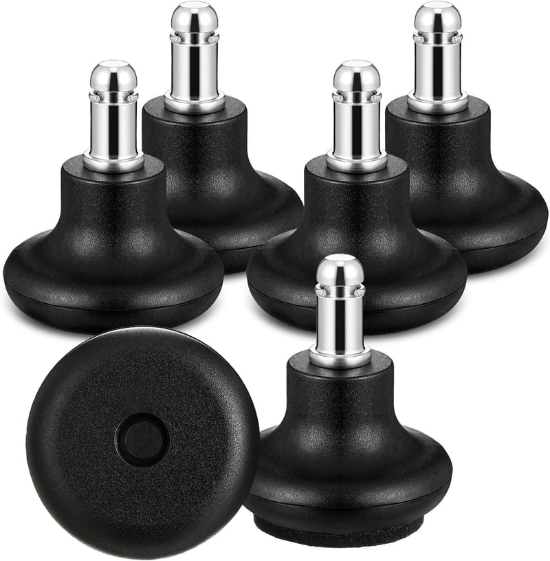 Outus Irodai Szék Görgő Helyettesítő Rögzített Csúszótalp Szett - 5 db Filcpárnás Fekete Nylon Csúszka 5 cm Magas Profilú, 550 lb Teherbírás