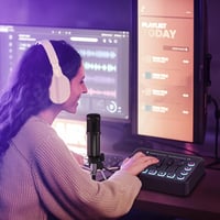 LILUOSUO Keverőpult Podcast Felszerelés USB-C Mikrofonnal - Videó Készítéshez, Élő Közvetítéshez, Játékokhoz - PC, Tablet, Okostelefon Kompa 6