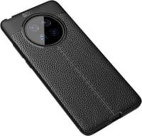 Huawei Mate 40 Vékony Fekete Bőr-Szilikon Hibrid Tok Kameravédővel 2