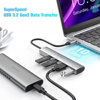 RSHTECH 10Gbps USB-C Hub: 4 portos, MacBook M2/M1 kompatibilis, ultravékony alumínium elosztó 3