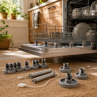 Gyors mosogatógép mentő: zsanérrugó + 8 db alsó kosárgörgő + 8 db felső kosárkerék + 4 db gumitalp 1
