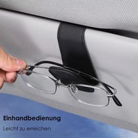 Mágneses Bőr Szemüveg- és Kártyatartó Autós Napellenzőhöz (Fekete) 3