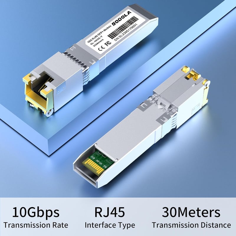 SODOLA 10GBase-T RJ45 SFP+ Modul - 30m Hatótávolságú Réz Ethernet Transceiver