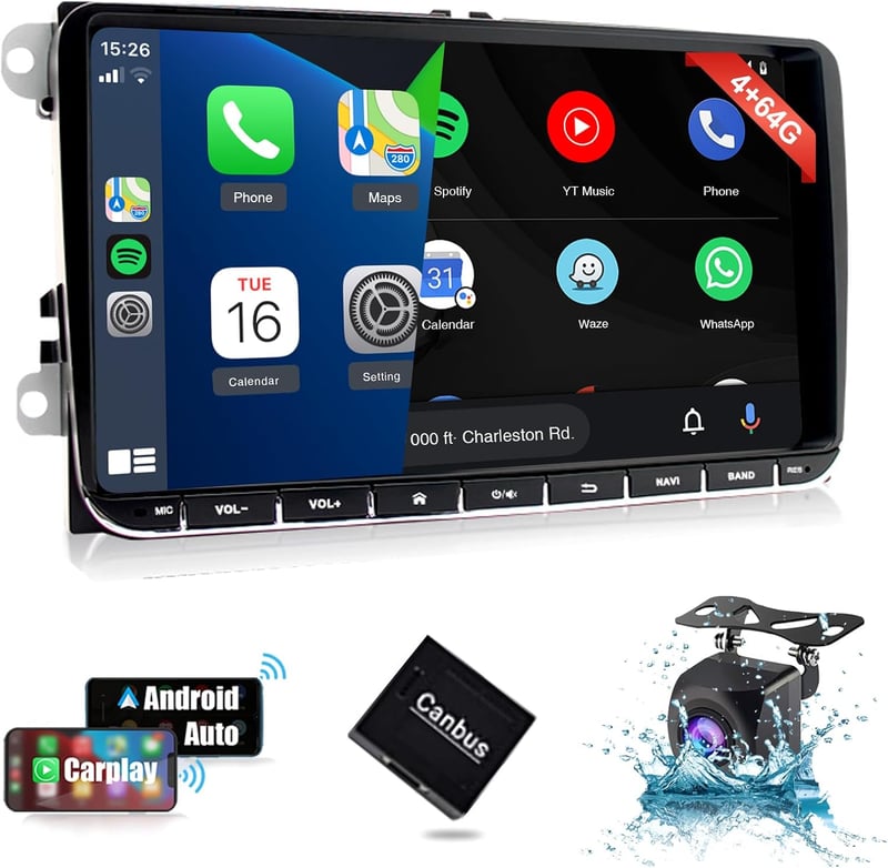 VW Golf, Passat, Polo, Tiguan 9" Android 12 autórádió GPS-szel, CarPlay-jel, 64GB