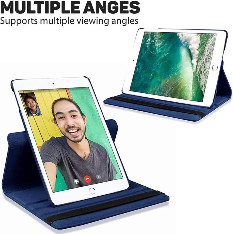 iPad Mini 4/5 Forgatható Védőtok Mélykék - Stílusszal és Képernyővédővel