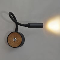 ouglres Fali Olvasólámpa 2 db - LED Fali Lámpa Kapcsolóval, 360° Hattyúnyakú, Fa és Fekete Ipari Dizájn, 3000K Meleg Fény Hálószobába, Fürdő 2