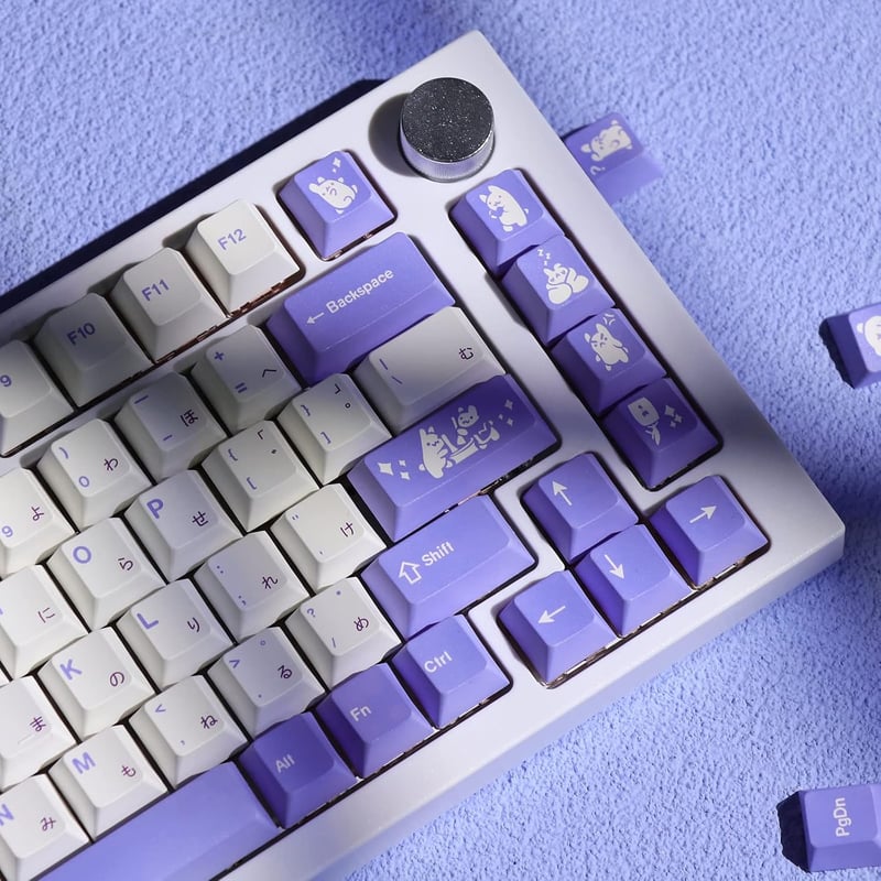 EPOMAKER Nyuszis PBT Keycap Szett 134 Gombos, Cherry Profilú, Mechanikus Gamer Billentyűzethez