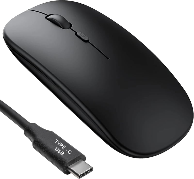 Vezeték nélküli Bluetooth 5.0 egér MacBookhoz és PC-hez, USB-C töltéssel, 3 DPI precizitással