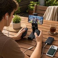 Gamer paket: držač + gamepad + 10000mAh powerbank + MagSafe novčanik + 2x USB-C slušalice 1