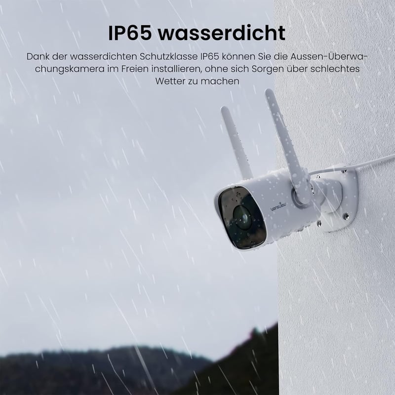 Wansview 2K WiFi Kültéri Biztonsági Kamera - Adatvédelmi Zónával, Kétirányú Hanggal, SD Kártyahely (Fehér)