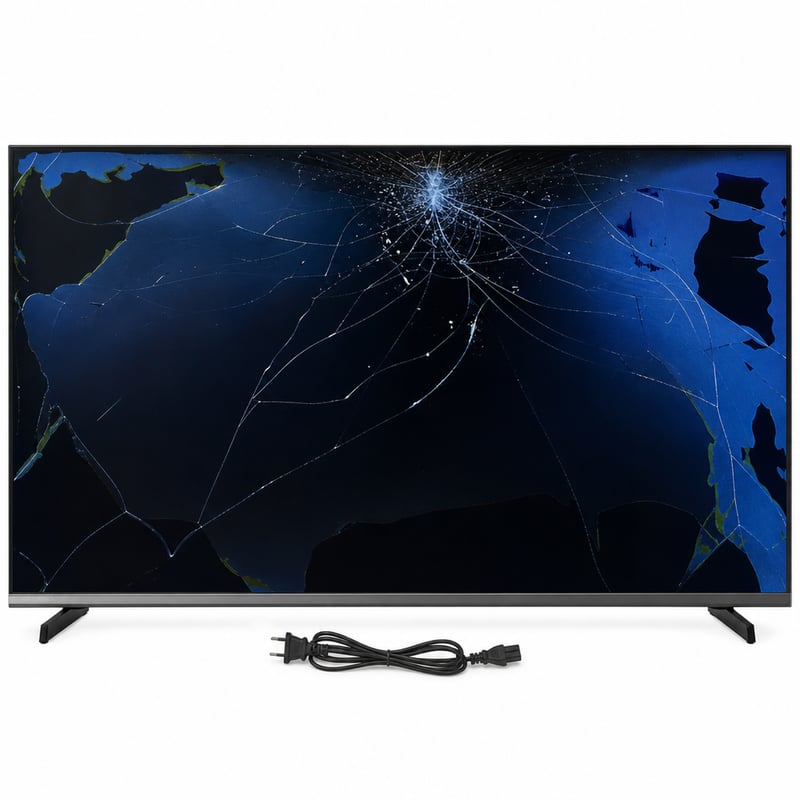 CHiQ L43QST 43 inča (108 cm) QLED FHD Smart TV Google TV HDR10 Dolby — neispravan, za dijelove: razbijen ekran (stanje: vidi 2. sliku)