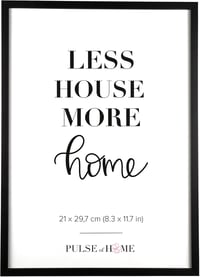 PULSE of HOME Fekete Fa Képkeret A4 Méretű (21 x 29,7 cm) - Vékony Keret Fotókhoz, Poszterekhez, Gyermekrajzokhoz - Dekoráció Nappaliba, Gye 1