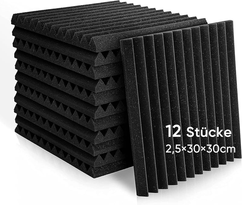 Fstop Labs 12db Akusztikai Habpanel - 2,5x30x30cm 3D Hangszigetelő Stúdiófalburkolat
