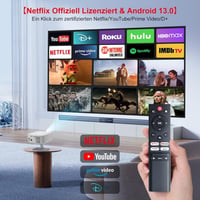 Salange P92MAX Hivatalos Netflix Projektor - Natív 1080P, 4K Támogatás, WiFi, Bluetooth 5.2, Elektronikus Fókusz 3