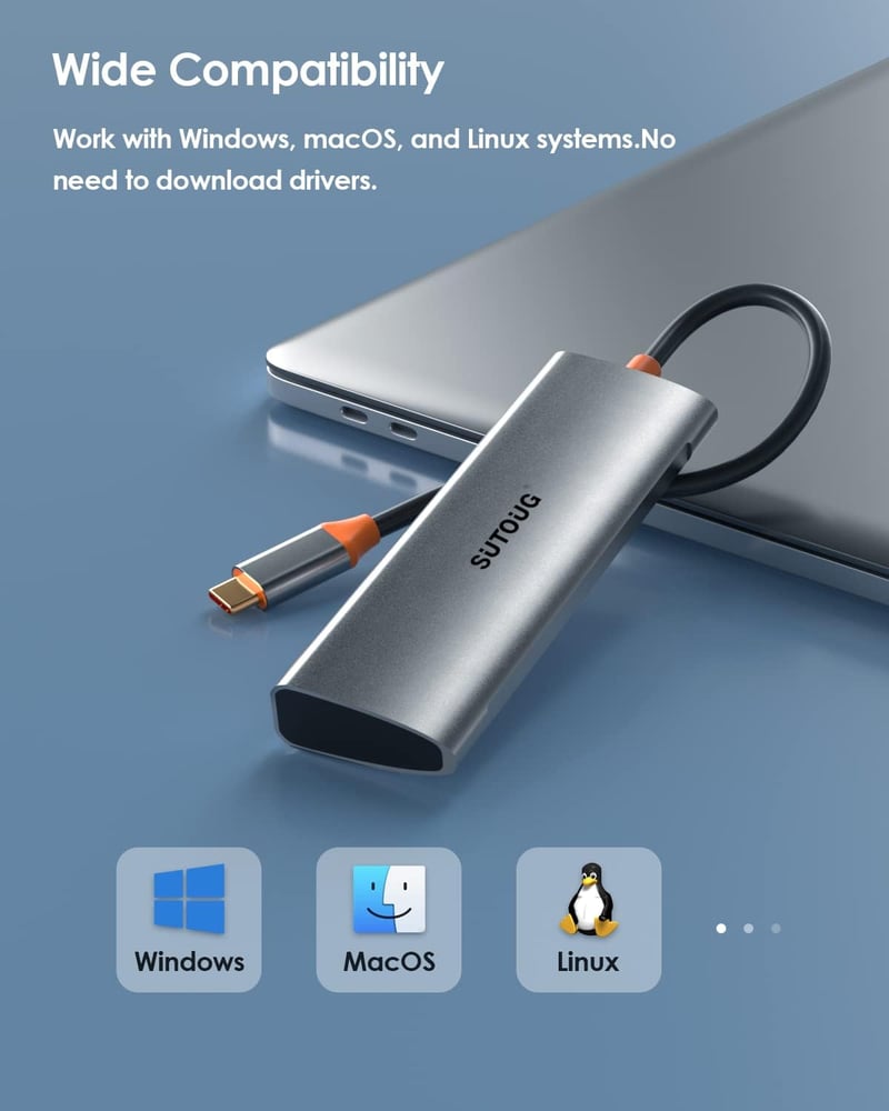 SUTOUG 4 az 1-ben USB-C Hub: Szuper gyors 10 Gbit/s adapter MacBook, iMac és más Type-C eszközökhöz