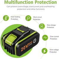 ASUNCELL 20V 4.0Ah Li-Ion Akkumulátor Csomag (2db) - Worx Elektromos és Kerti Szerszámokhoz - Kompatibilis WA3553 WA3551.1 WA3572 Modellekke 5