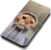 Samsung Galaxy J3 2016 Macskás Bőrtok - Kártyatartós, Mágneszáras (Felújított) 3