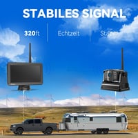 eRapta 5" LCD Vezeték Nélküli Tolatókamera Szett 1080P Monitorral - 9600 mAh Akkumulátor, 2 Perces Telepítés, IP69K Vízálló, Autóhoz, Tehera 6
