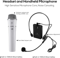 Hordozható Bluetooth hangosító szett mikrofonnal - 25W, karaokéhoz, tanároknak, edzőknek 5