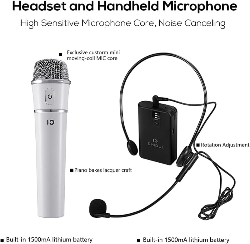 Hordozható Bluetooth hangosító szett mikrofonnal - 25W, karaokéhoz, tanároknak, edzőknek