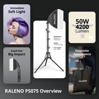 RALENO 40×40cm Softbox Fotó Világítás Szett, 50W 5500K LED Stúdió Lámpa TikTok Videókhoz, CRI>97 Fénydoboz YouTube Felvételekhez 7