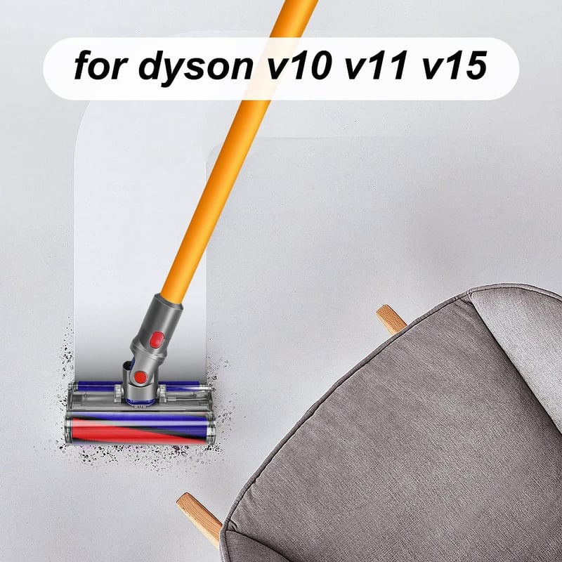 DrRobor Puha Görgős Padlófej Dyson V10 V11 V15 Porszívókhoz - Elektromos Kefe Tartozék Kemény Padlófelületekhez