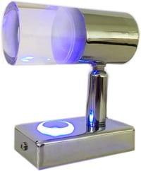 Króm 12V USB LED olvasólámpa, szabályozható, fehér/kék, jachthoz, lakókocsihoz 2