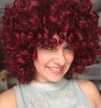 PORSMEER Rövid Vörös Afro Paróka Göndör Frufruval - Halloween, Cosplay Jelmezekhez 9