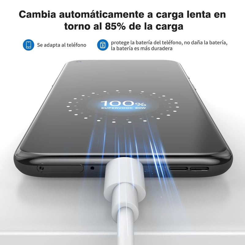 OPPO 80W SUPERVOOC USB-C gyorstöltő kábel 1,8m - Find X6, X5 Pro, Reno 10 kompatibilis