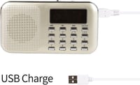 Raddy RF23 Hordozható AM/FM Rádió MP3 Lejátszóval, USB, TF Kártya, LCD Kijelző, Ébresztő - Arany 8