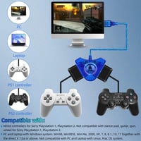Sony PS1 PS2 kontroller USB adapter PC-hez, kék OSTENT kábel 4