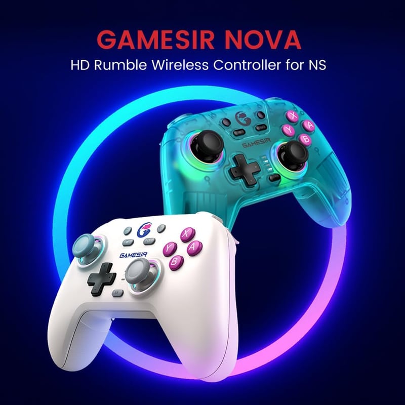GameSir Nova Vezeték Nélküli Pro Kontroller Switch/Lite/OLED-hez, Hall Effect Joystickkel, RGB LED, Turbo, Programozható, Mozgásérzékelő, Fe