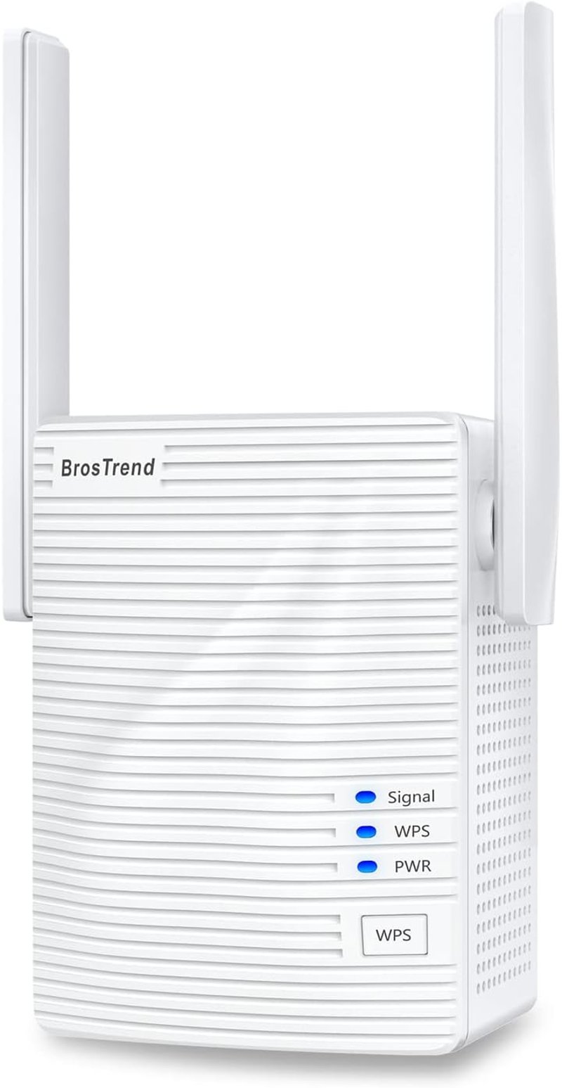 BrosTrend AC1200 Dual WiFi jelismétlő, 1200 Mbit/s, LAN porttal, WPS-sel