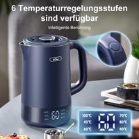 Bear 1,7L-es rozsdamentes acél vízforraló 6 hőfokbeállítással és érintőpanellel 2