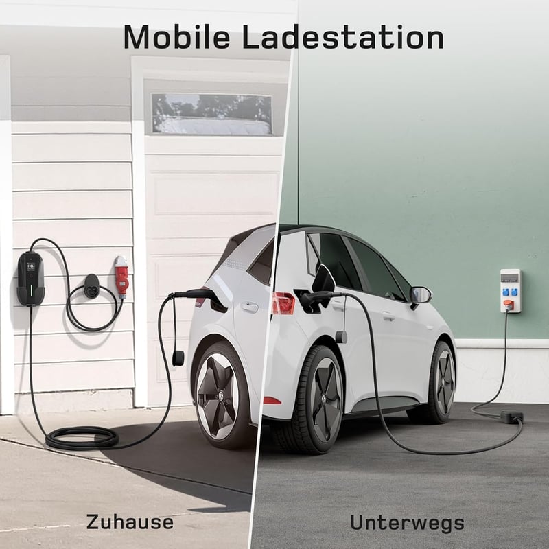 dé Mobile Wallbox 11 kW háromfázisú elektromos autó töltőállomás 7m kábellel
