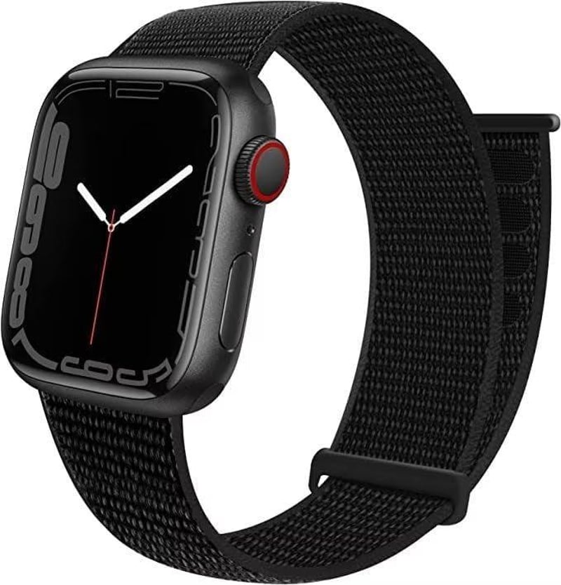 Apple Watch nylon sportszíj - Fekete, kompatibilis minden sorozattal