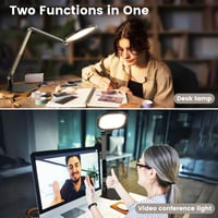 LitONES LED Íróasztali Lámpa 15W - Állítható Karos Videokonferencia Világítás, Memória és Időzítő Funkcióval, Tökéletes Home Office, Olvasás 2