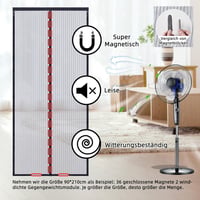 GingMoo Mágneses Szúnyogháló Ajtóra - Erkélyajtó Rovarháló Függöny Fúrás Nélkül, Önzáródó, Teraszajtóra, Tolóajtóra (90 x 210 cm, Fekete) 6
