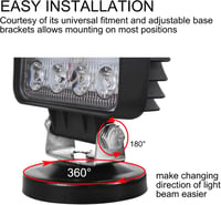 RIGIDON 48W LED munkalámpa mágnestalp, 4" offroad fényszóró autóhoz, terepjáróhoz, traktorhoz 5