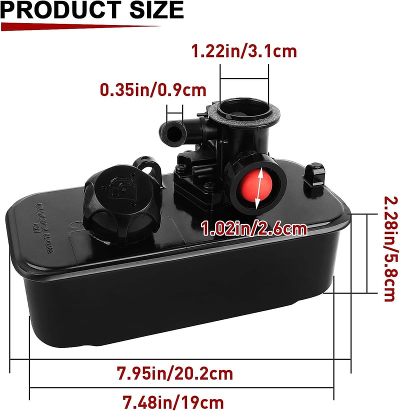 Cnornus 494406 498809 Benzines Karburátor Briggs Stratton Quattro Fűnyírókhoz - Fém Üzemanyagtartály Alkatrész Kompatibilis Modellekhez