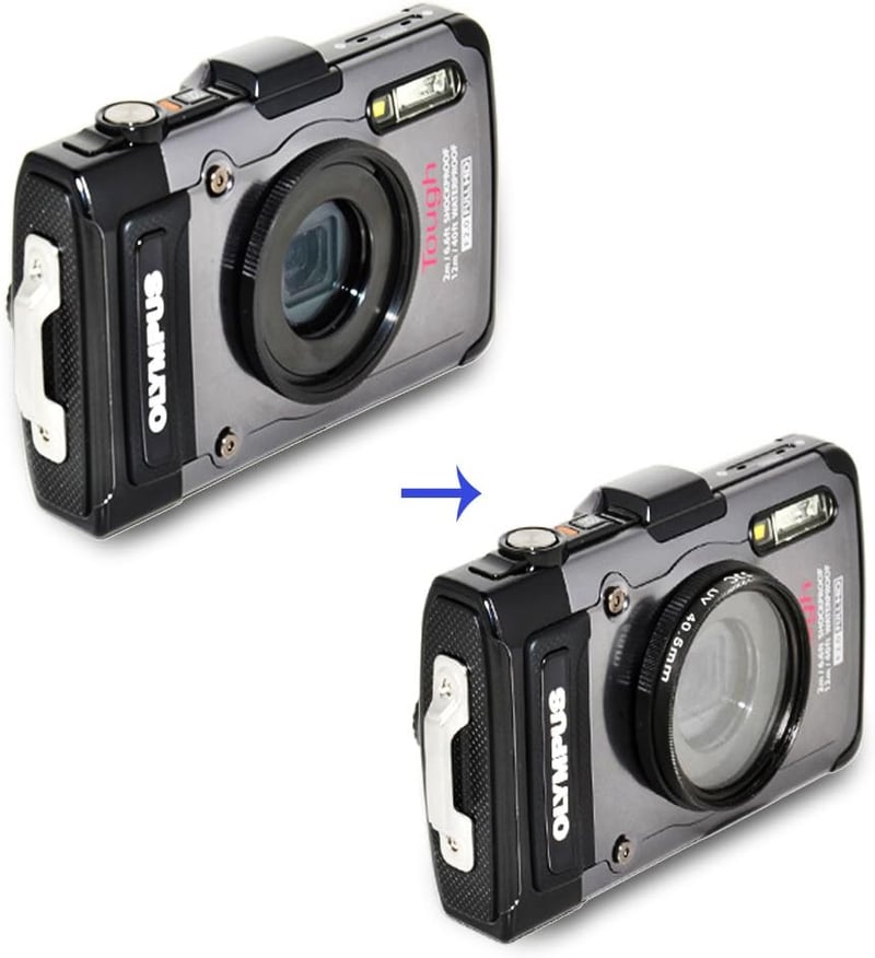 JJC Olympus TG-sorozatú filteradapter 40,5mm UV szűrővel és lencsevédővel