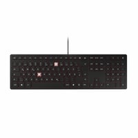 Klávesnica CHERRY KC 6000 Slim USB, čierna, nemecké rozloženie QWERTZ — chybná, na náhradné diely: chýbajú 2 klávesy (stav: pozri 2. obrázok) 1