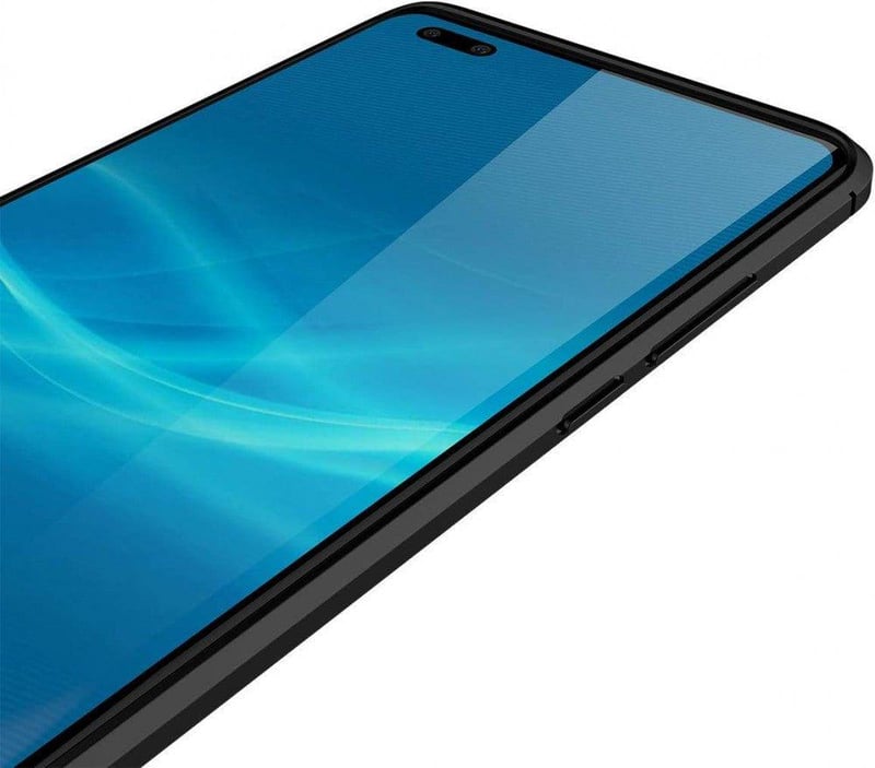 Huawei Mate 40 Vékony Fekete Bőr-Szilikon Hibrid Tok Kameravédővel